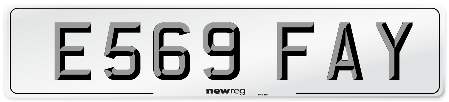 E569 FAY Number Plate from New Reg
